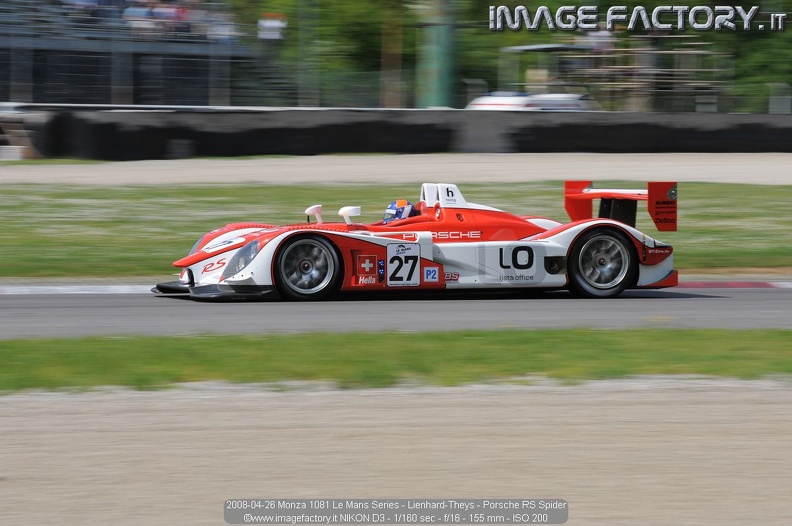 2008-04-26 Monza 1081 Le Mans Series - Lienhard-Theys - Porsche RS Spider.jpg